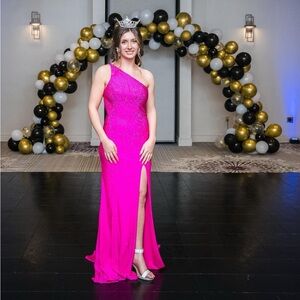 Faviana hot pink gown. Size 6.